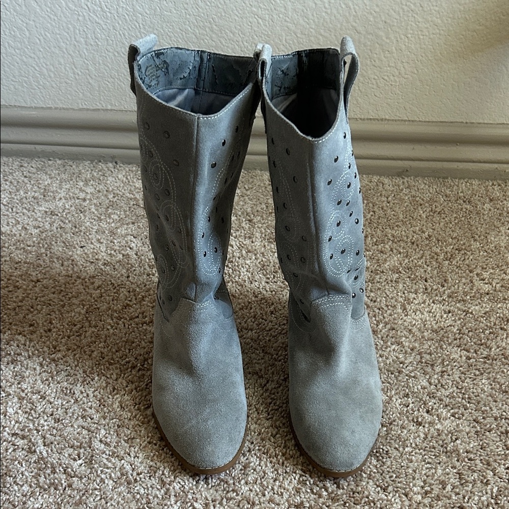twiggy LONDON Light Gray Heeled Boots